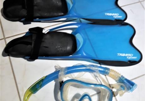 Kit de snorkeling palmes masque tuba Tribord R'gomoove taille 42/43 1